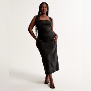 Black Denim Midi Dress